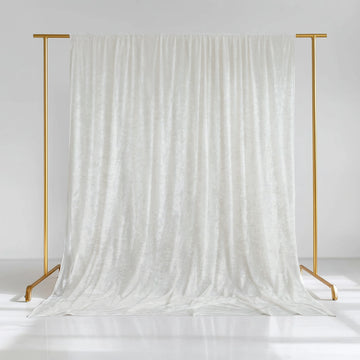 White Crushed Velvet Backdrop Curtain – 5ft x 10ft Event Drape with Rod Pocket, Privacy Panel for Photo Booths & Events