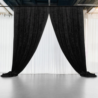 <strong>Black Premium Smooth Velvet Event Drapes - Luxurious Privacy, Effortless Elegance</strong>