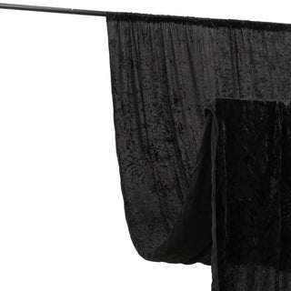 <strong>Elevate Your Space - Black Velvet Privacy Backdrop with Rod Pocket</strong>