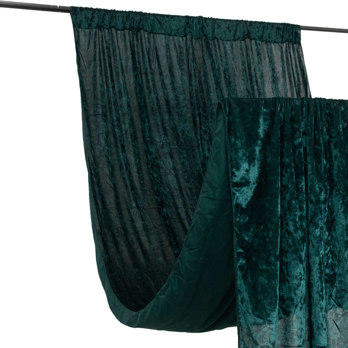 5ftx12ft Hunter Emerald Green Premium Smooth Velvet Event Curtain Drapes