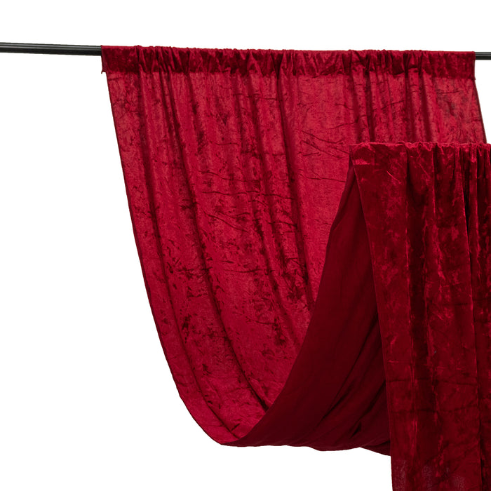 5ftx12ft Red Premium Smooth Velvet Event Curtain Drapes, Privacy Backdrop Event Panel