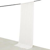 5ftx12ft White Premium Smooth Velvet Event Curtain Drapes, Privacy Backdrop Event Panel