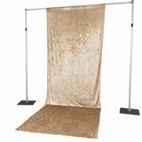 Gold photo backdrop with adjustable stand and floor drape