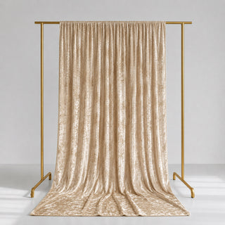 Luxury gold velvet curtain on gold clothing rack, studio backdrop