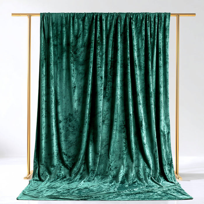 Hunter Emerald Green Smooth Velvet Backdrop Curtain 5x14ft – Premium Event Drape