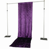 Purple velvet photo backdrop curtain with adjustable stand frame