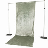 Silver velvet photography backdrop stand with seamless floor drop, product photo setup