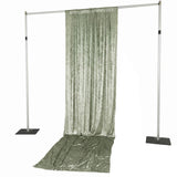 Green velvet photography backdrop curtain stand on white background