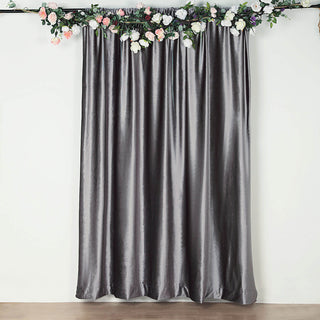 Charcoal Gray Premium Smooth Velvet Photography Curtain Panel