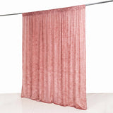 Pink sheer curtain panel on a rod, elegant textured window drape