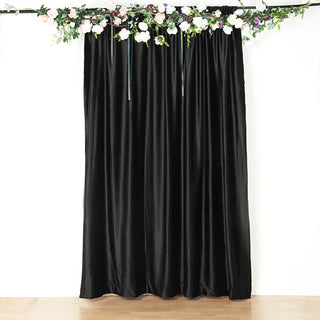 Add Elegance to Your Décor with the 8ft Black Premium Smooth Velvet Photography Curtain Panel