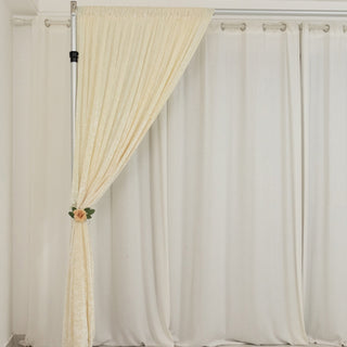 Enhance Your Event Decor with the 8ft Ivory Premium Smooth Velvet Photography Curtain Panel