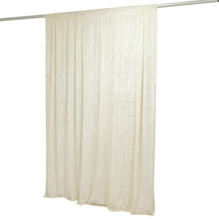 Elevate Your Event Decor with the 8ft Ivory Premium Smooth Velvet Photography Curtain Panel