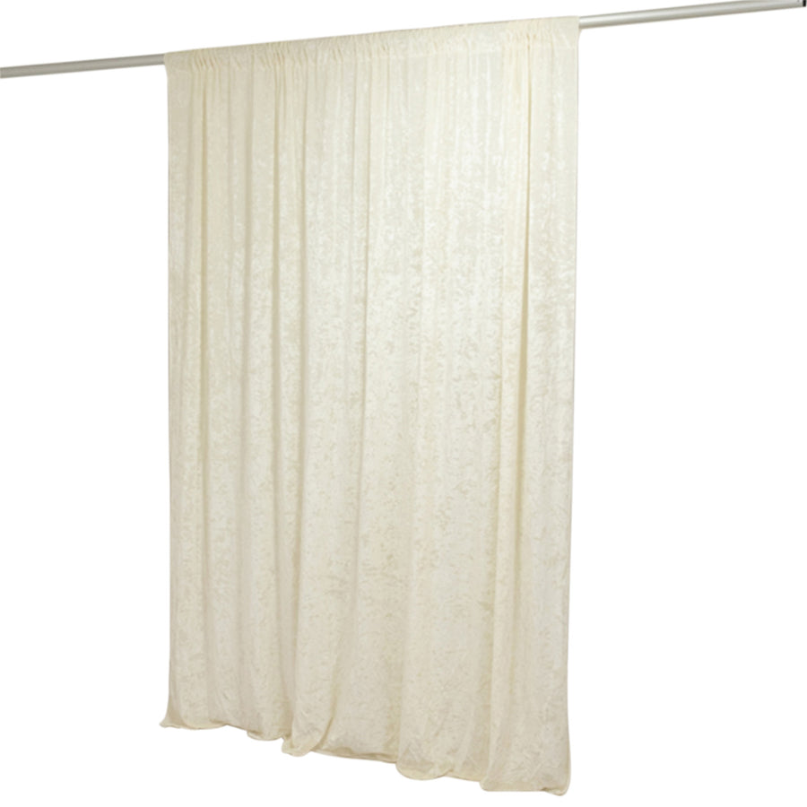 8ft Ivory Premium Velvet Backdrop Stand Curtain Panel, Privacy Drape