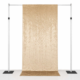 Gold sequin backdrop on adjustable photo booth stand