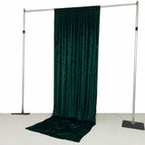 Dark green velvet curtain backdrop on adjustable stand, photo booth drape