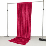 Adjustable pipe and drape backdrop stand with red velvet curtain backdrop