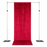Red velvet photography backdrop stand with adjustable poles