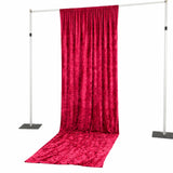 Red velvet curtain backdrop with adjustable photography stand and floor drape