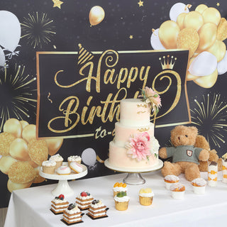 Elevate Your Celebration with the Glamorous Black/Gold Photography Background
