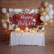 6ftx3ft White Brown Rustic Wood Floral Happy Birthday Photo Backdrop, Large Polyester Background