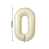 Matte Cream Number Balloons 0-9 – 35inch Large Mylar Foil Balloons, Air or Helium Fill
