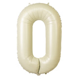Matte Cream Number Balloons 0-9 – 35inch Large Mylar Foil Balloons, Air or Helium Fill#whtbkgd