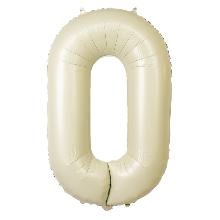 Matte Cream Number Balloons 0-9 – 35inch Large Mylar Foil Balloons, Air or Helium Fill#whtbkgd