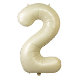 Matte Cream Number Balloons 0-9 – 35inch Large Mylar Foil Balloons, Air or Helium Fill