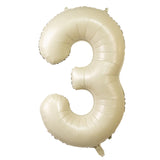 Matte Cream Number Balloons 0-9 – 35inch Large Mylar Foil Balloons, Air or Helium Fill