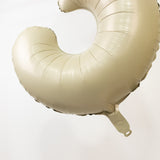 Matte Cream Number Balloons 0-9 – 35inch Large Mylar Foil Balloons, Air or Helium Fill