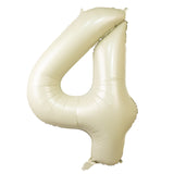 Matte Cream Number Balloons 0-9 – 35inch Large Mylar Foil Balloons, Air or Helium Fill