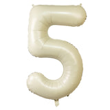 Matte Cream Number Balloons 0-9 – 35inch Large Mylar Foil Balloons, Air or Helium Fill