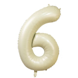 Matte Cream Number Balloons 0-9 – 35inch Large Mylar Foil Balloons, Air or Helium Fill