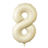 Matte Cream Number Balloons 0-9 – 35inch Large Mylar Foil Balloons, Air or Helium Fill