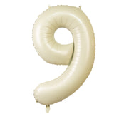 Matte Cream Number Balloons 0-9 – 35inch Large Mylar Foil Balloons, Air or Helium Fill