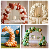 Colorful balloon arch decorations for events and celebrations.