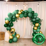 Set of 120 Gold Green Biodegradable Balloon Arch Kit, Extra Strong Eco-friendly Latex Party Balloon 