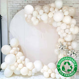 Set of 95 White Beige Biodegradable Balloon Arch Kit, Extra Strong Eco-friendly Latex Party Balloon