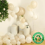 Set of 95 White Beige Biodegradable Balloon Arch Kit, Extra Strong Eco-friendly Latex