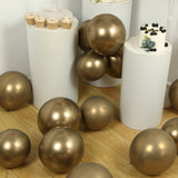 50 Pack Chrome Champagne Biodegradable Latex Balloons 12", Thick Eco Friendly Metallic Party Balloon