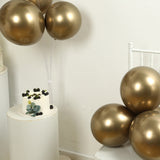 50 Pack Chrome Champagne Biodegradable Latex Balloons 12", Thick Eco Friendly Metallic Party Balloon