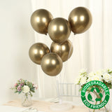 50 Pack Chrome Champagne Biodegradable Latex Balloons 12", Thick Eco Friendly Metallic Party Balloon