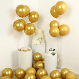 50 Pack Chrome Gold Biodegradable Latex Balloons 12", Thick Eco Friendly