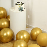 50 Pack Chrome Gold Biodegradable Latex Balloons 12", Thick Eco Friendly