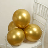 50 Pack Chrome Gold Biodegradable Latex Balloons 12", Thick Eco Friendly