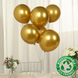 50 Pack Chrome Gold Biodegradable Latex Balloons 12", Thick Eco Friendly