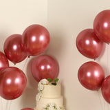 50 Pack Chrome Pink Biodegradable Latex Balloons 12inch, Thick Eco Friendly Metallic Party Balloons