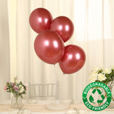 50 Pack Chrome Pink Biodegradable Latex Balloons 12inch, Thick Eco Friendly Metallic Party Balloons