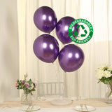 50 Pack Chrome Purple Biodegradable Latex Balloons 12inch Thick Eco Friendly Metallic Party Balloons